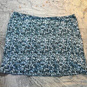 Tranquility by Colorado Clothing Black White Teal Pull On Stretch Skort XL